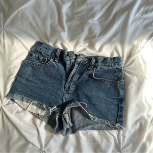 High waisted denim shorts
